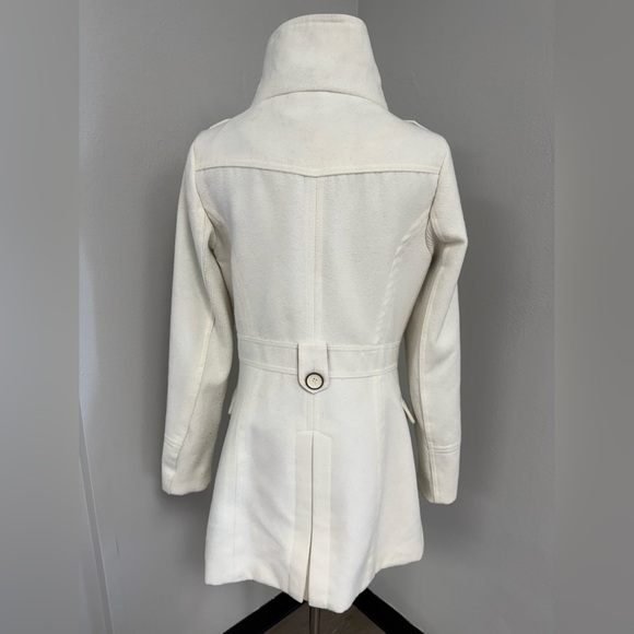 Joujou Women's Pea Coat Double Breasted, White Vintage,Tapered,Size Small - Picture 6 of 10